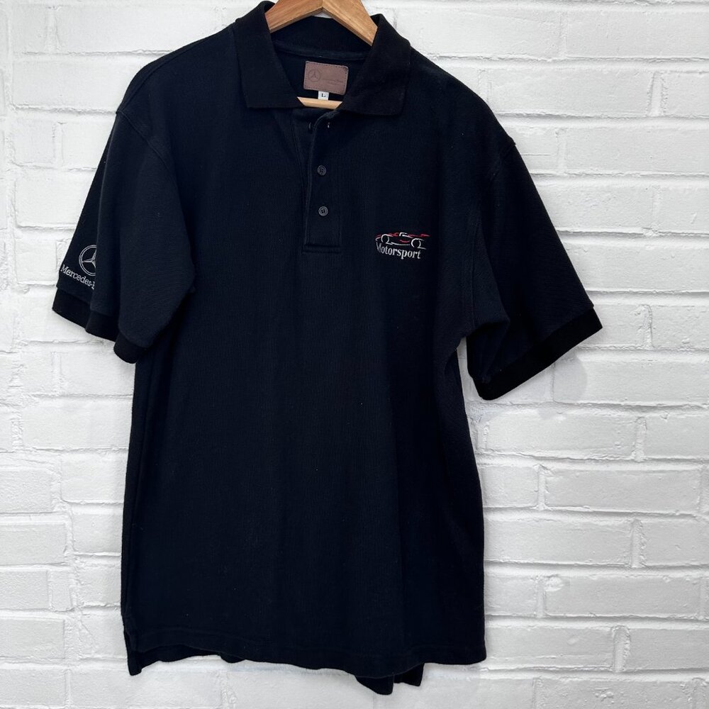 Mercedes Benz Collection Motorsports Polo Golf Shirt Black Men's Large